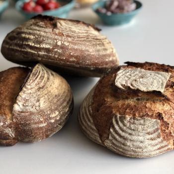 Barbara Kamut breads first slice