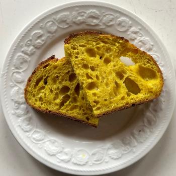 Doughvid-19 Turmeric Sourdough Batard second slice