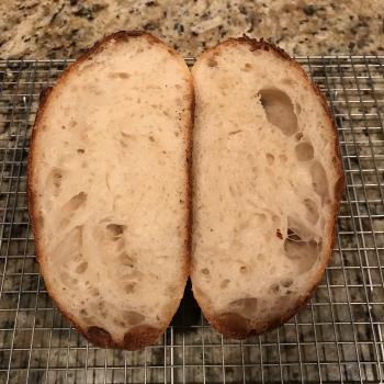 Paul's Starter Cottage Loaf first slice